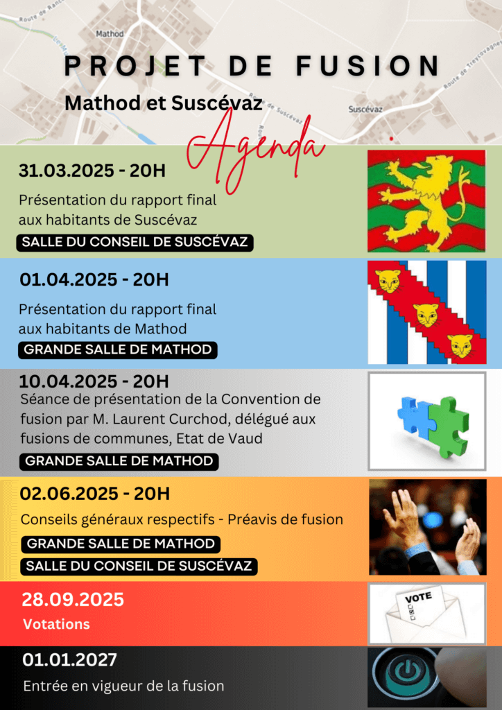 Projet de fusion entre les communes de Mathod et Suscévaz – Présentation du rapport de fusion