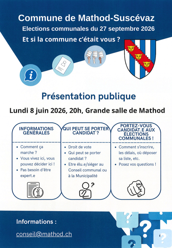 Elections communales 2026 – Présentation publique